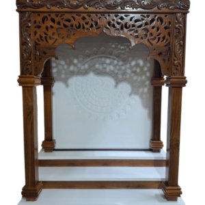 open teak wood temple